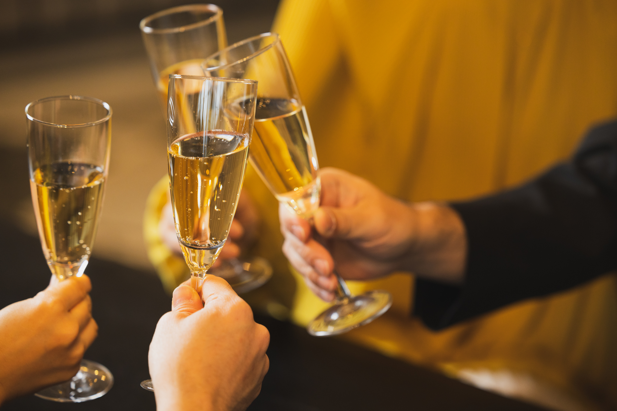 シャンパンで乾杯