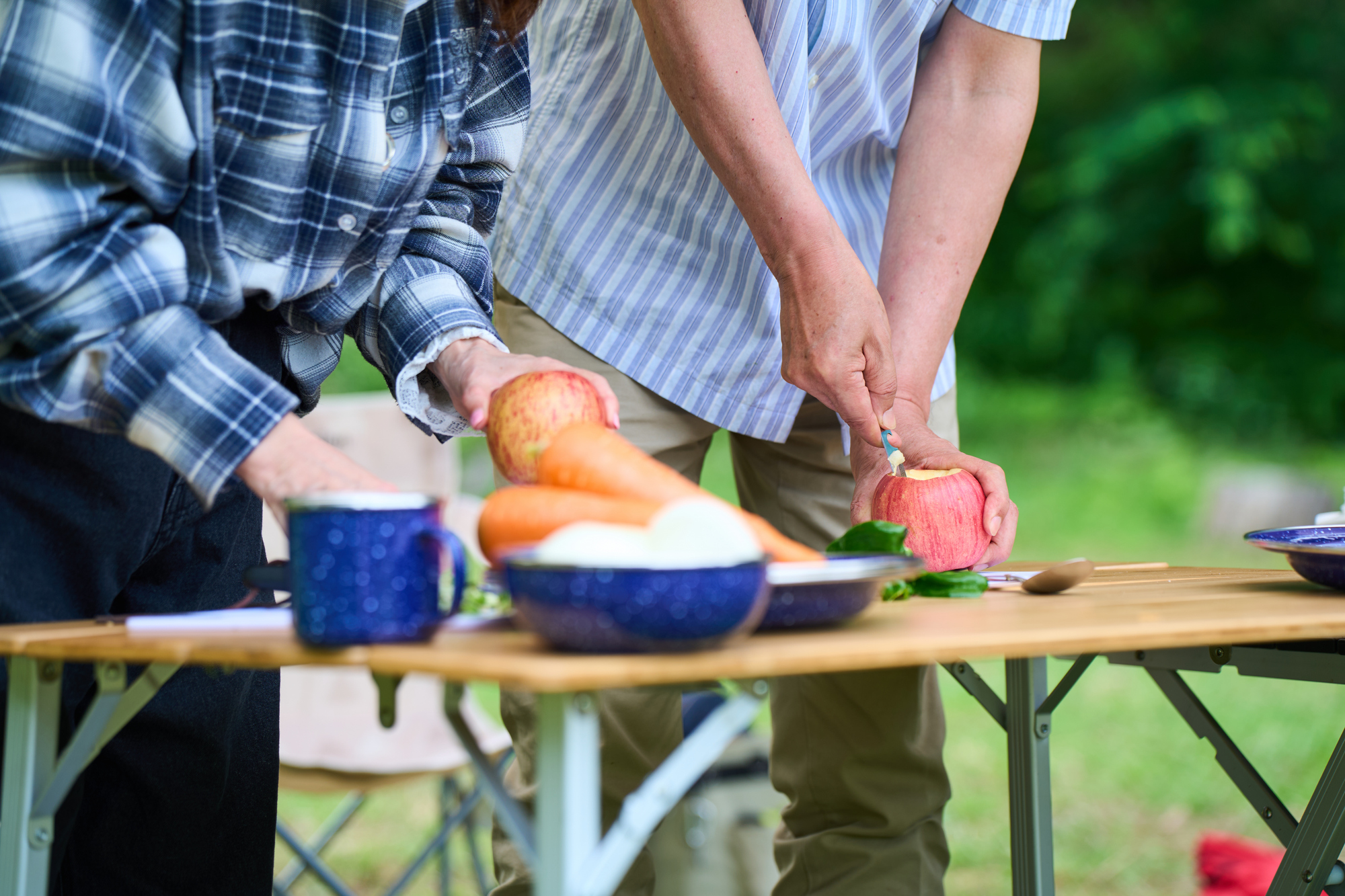 BBQの準備をする様子