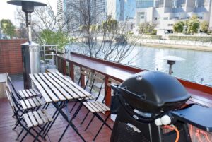 テラスのBBQグリル