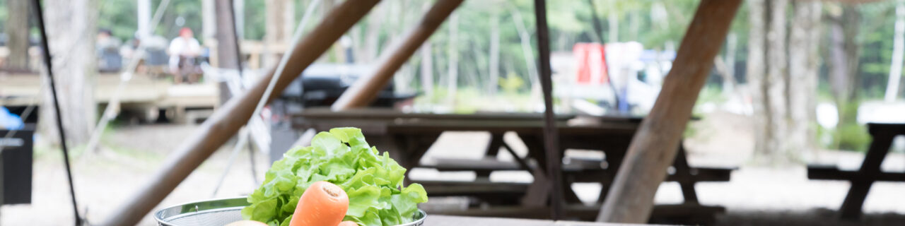 屋外BBQの食材準備