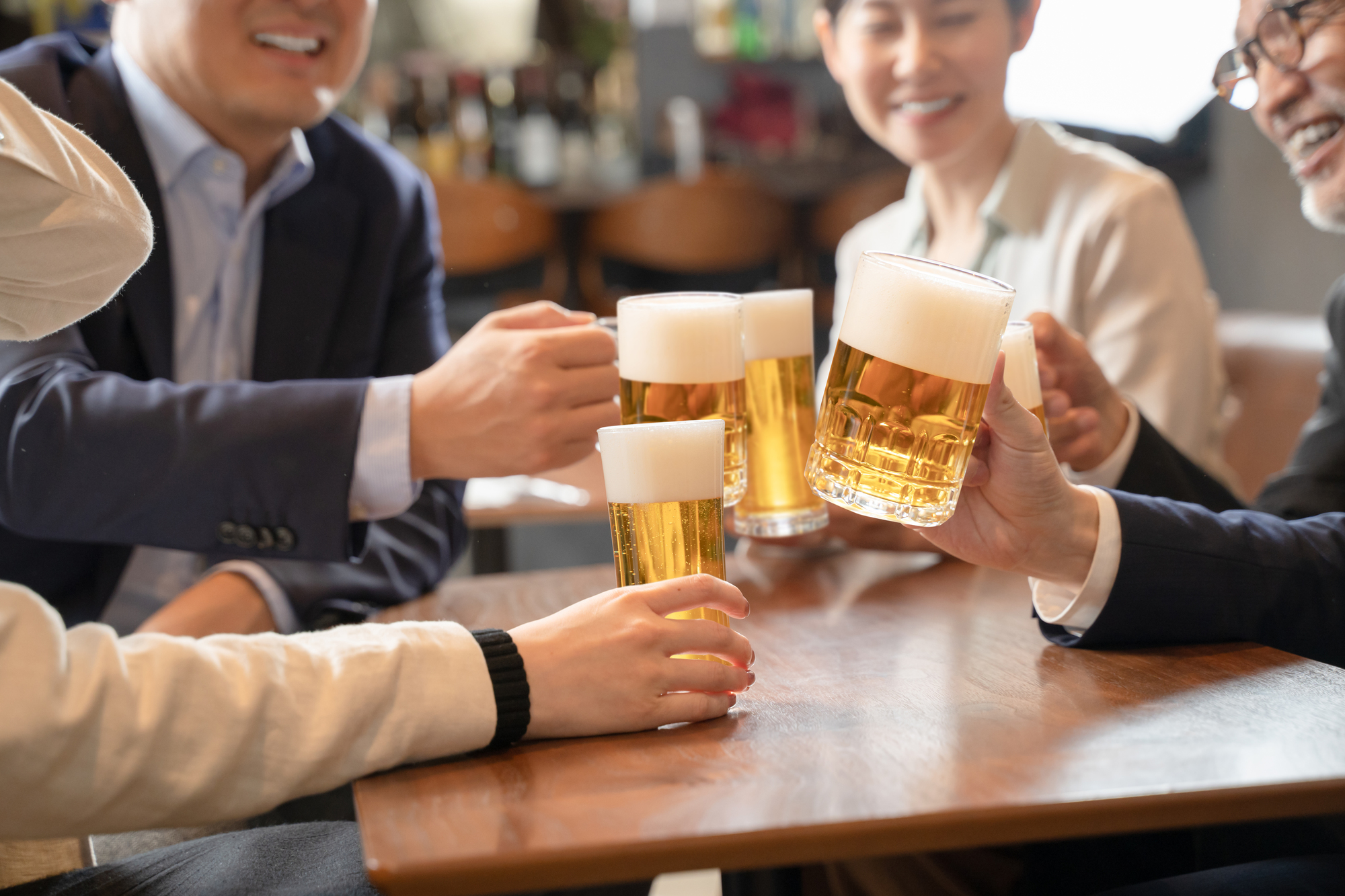 ビールで乾杯