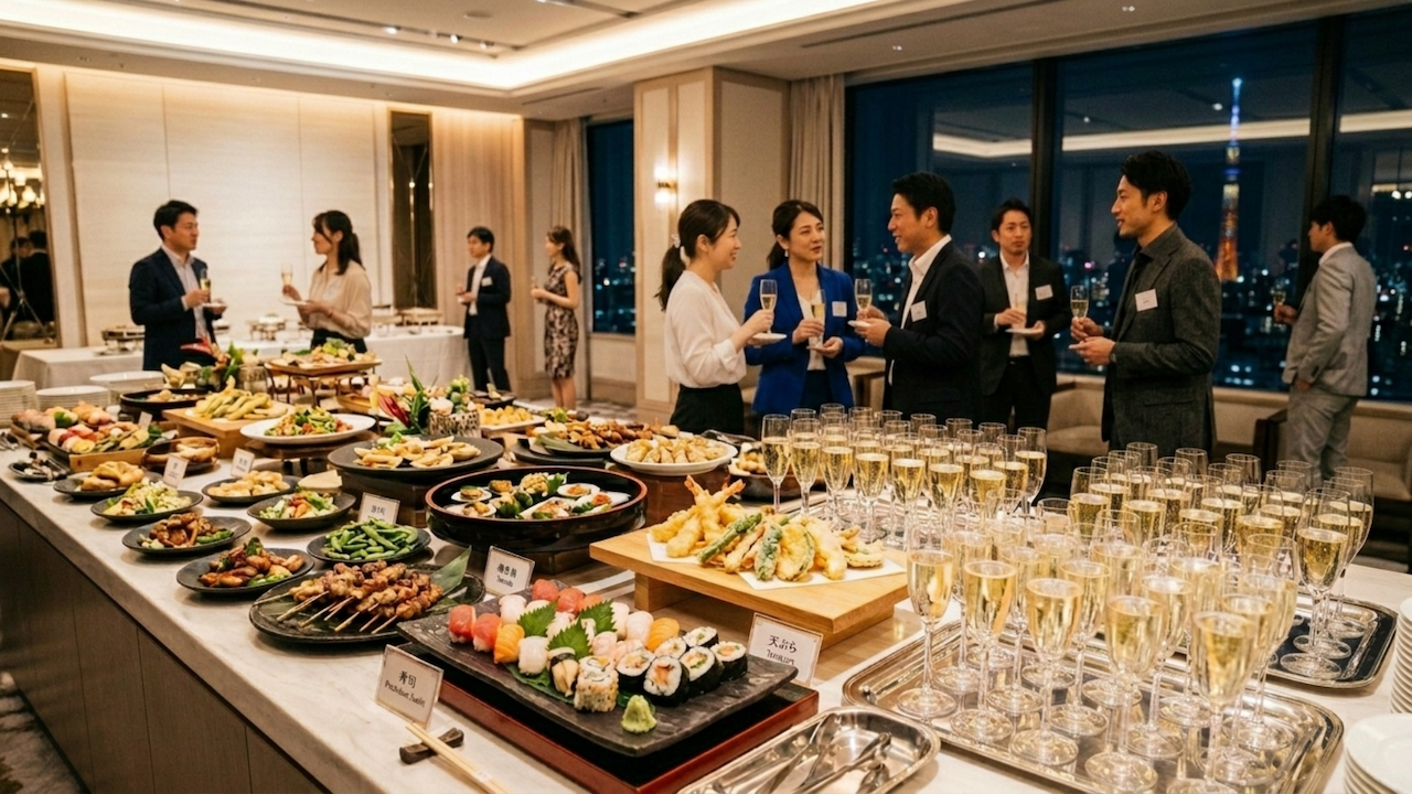 パーティ会場のビュッフェ